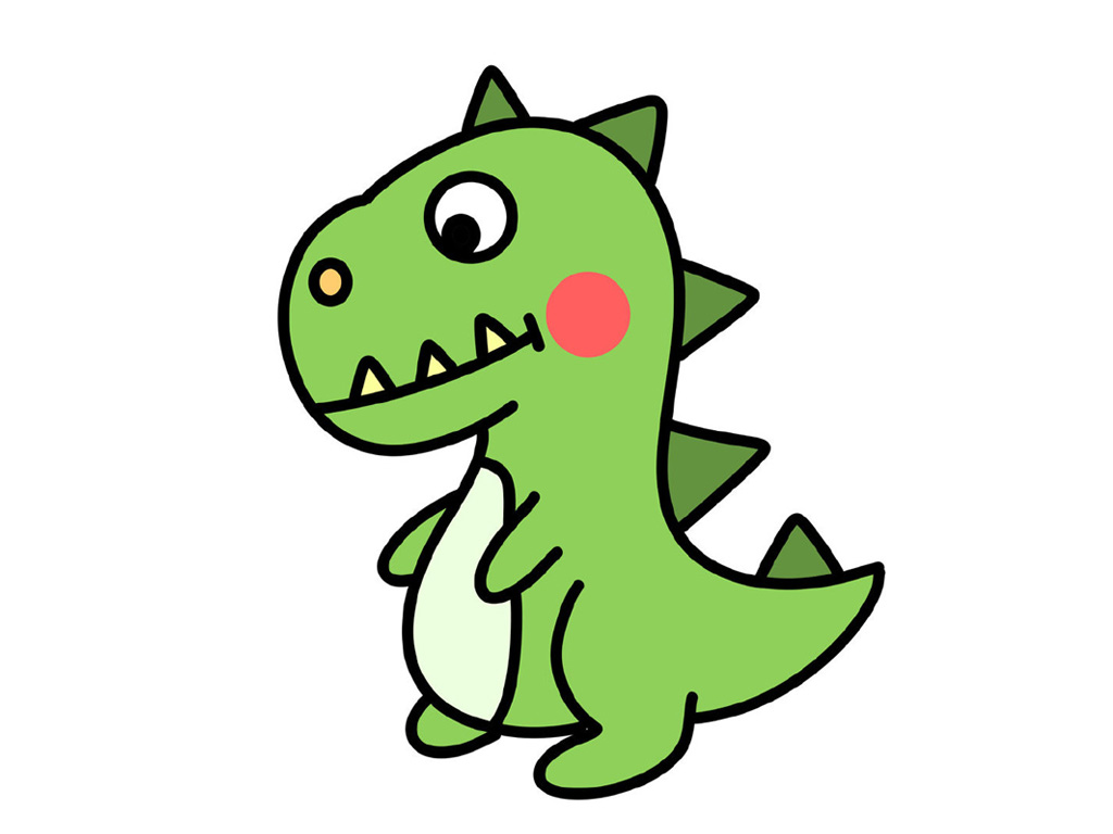 一只奶凶奶凶的小恐龙简笔画画法步骤