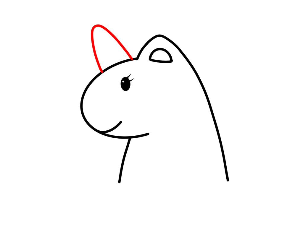 爱心独角兽简笔画画法步骤-图5