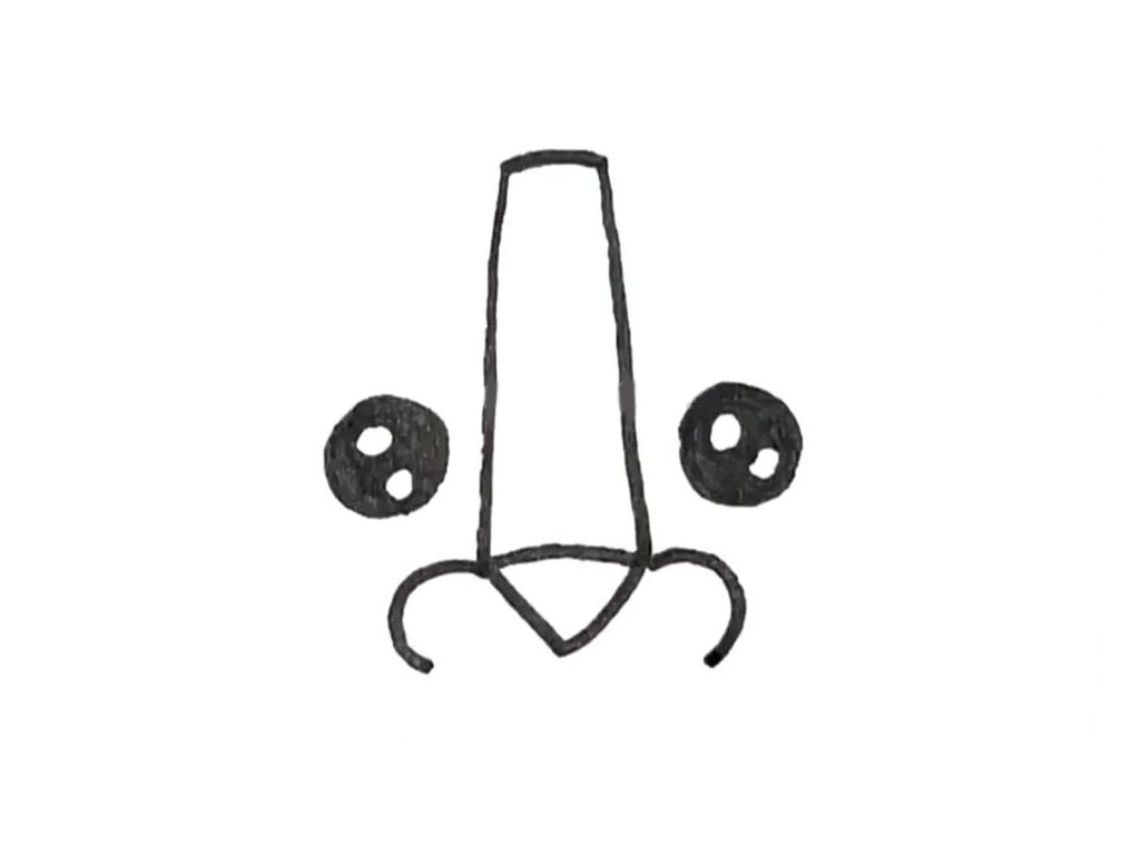 步骤3：笔尖两侧加两个括号。