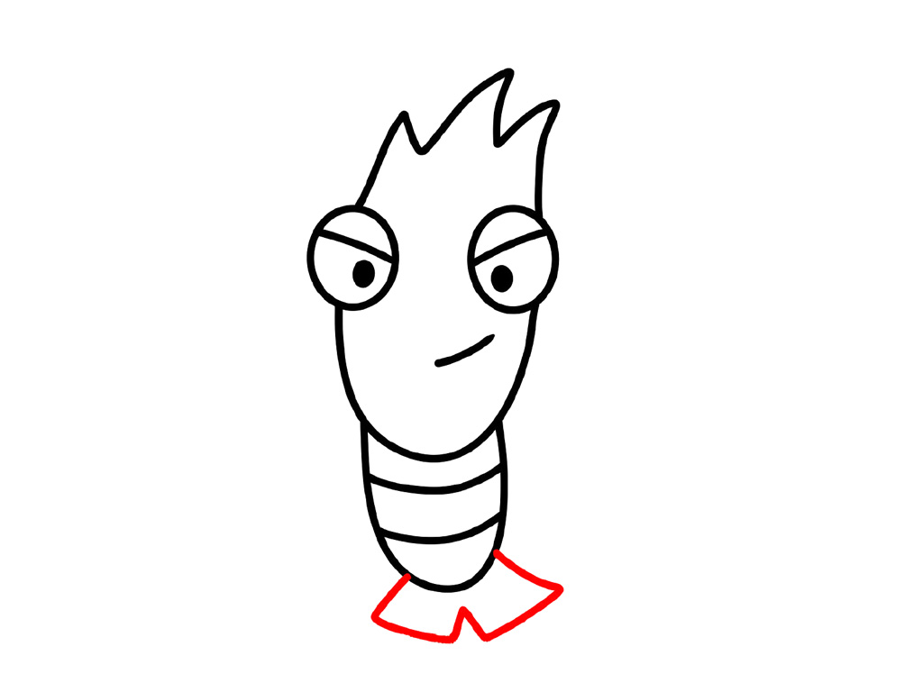 傲娇小龙虾简笔画画法步骤-图5