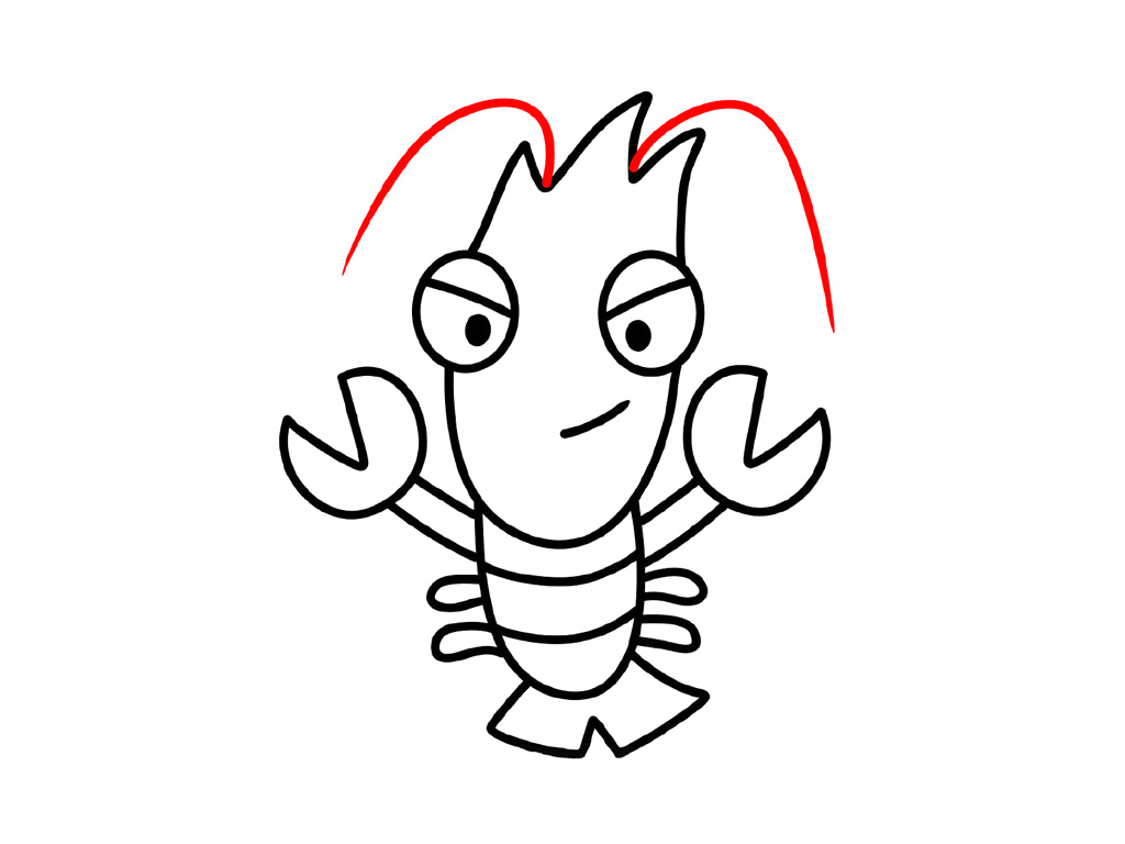 傲娇小龙虾简笔画画法步骤-图8