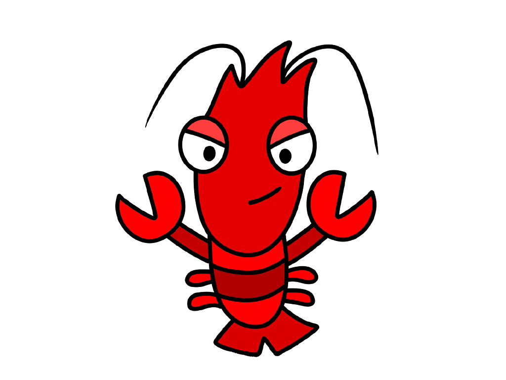 傲娇小龙虾简笔画画法步骤