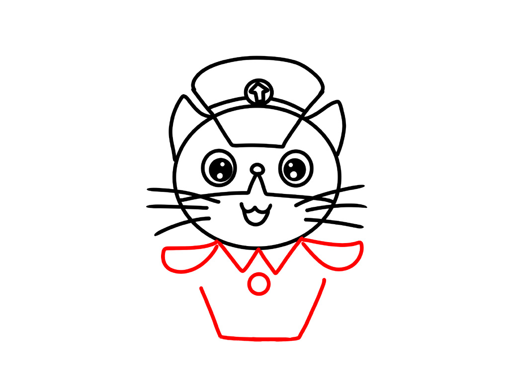 黑猫警长简笔画画法教程-图6