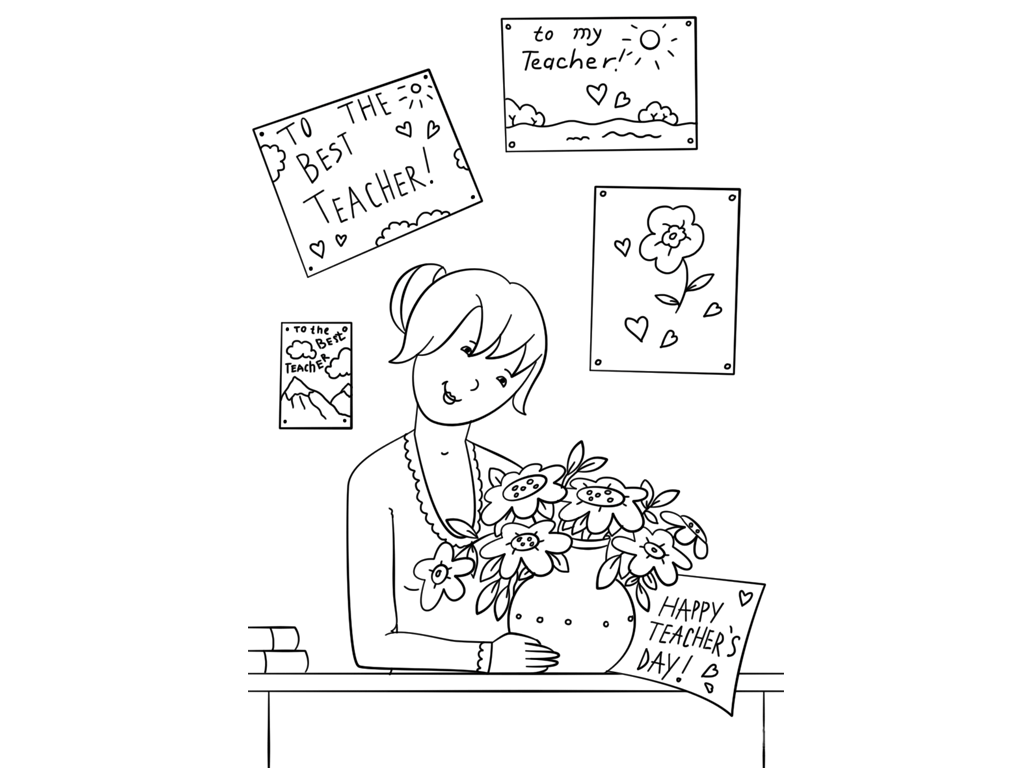 三张教师节简笔画图片-图1