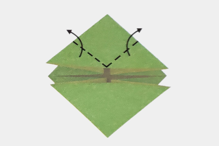 步骤3：沿虚线折叠。