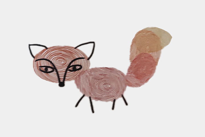 狐狸指印画的画法