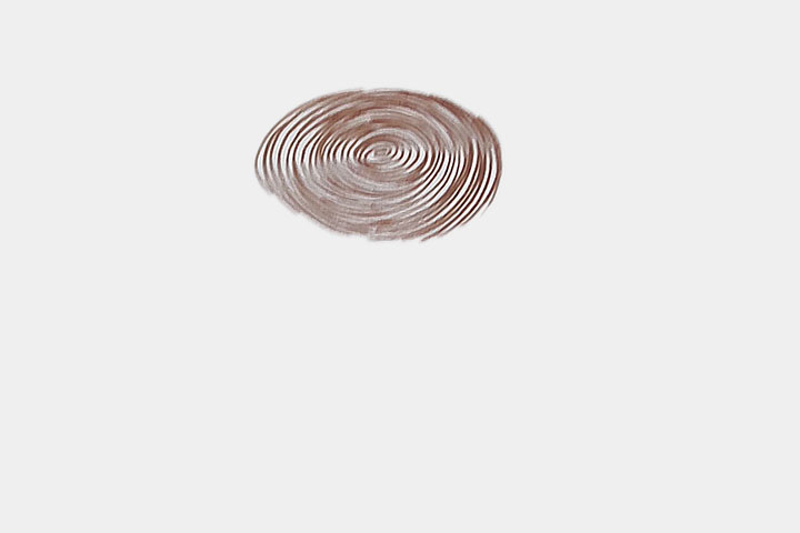 步骤1：印一个椭圆形的指印作头。