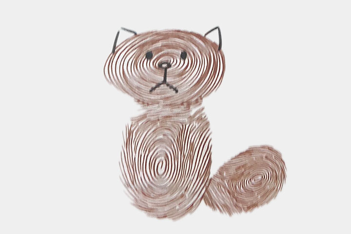 步骤3：画出眼睛、鼻子和嘴巴。