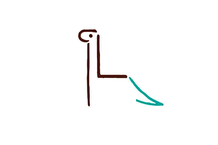 字母简笔画L恐龙简笔画教程-图5
