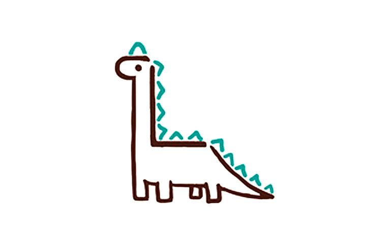 字母简笔画L恐龙简笔画教程-图8