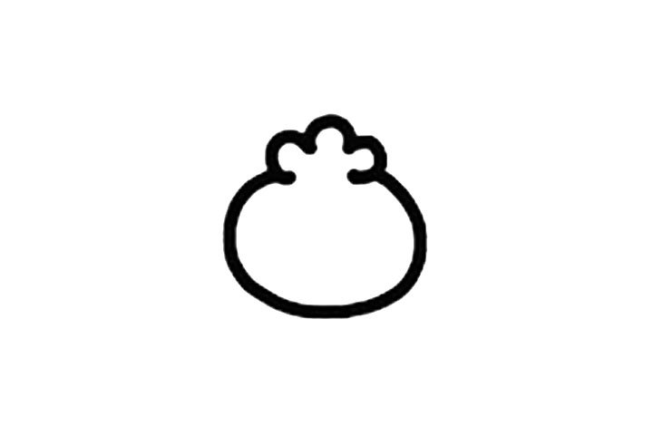 步骤2：在下面画出包子胖胖的身体。