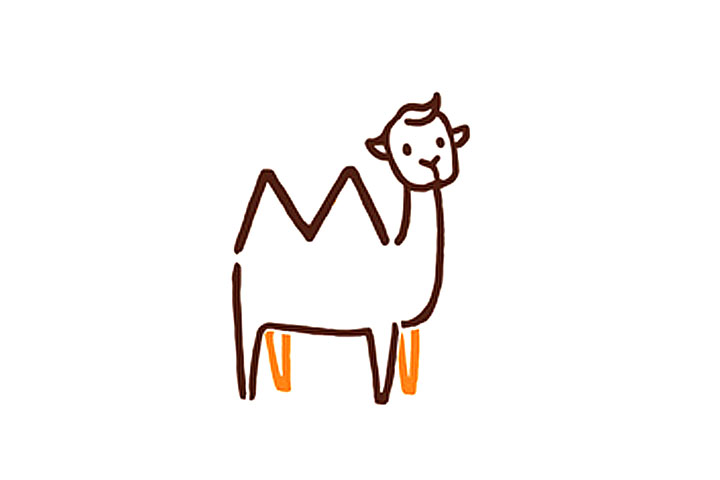 字母简笔画M骆驼简笔画教程-图7