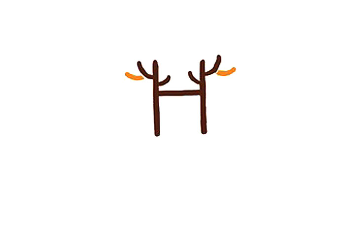 字母简笔画H梅花鹿简笔画教程-图3