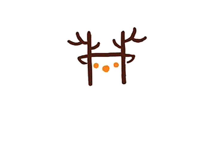 字母简笔画H梅花鹿简笔画教程-图5