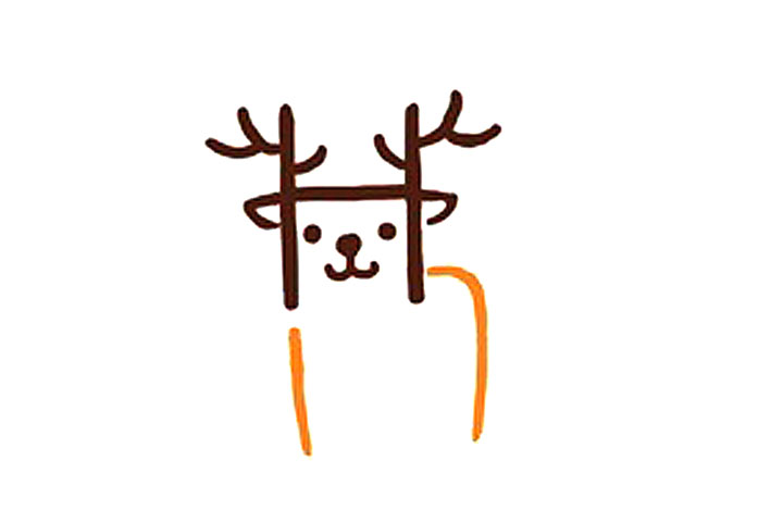 字母简笔画H梅花鹿简笔画教程-图7
