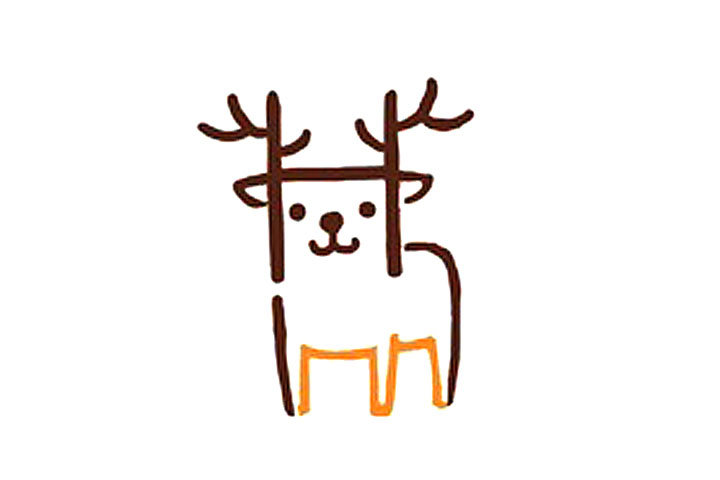 字母简笔画H梅花鹿简笔画教程-图8