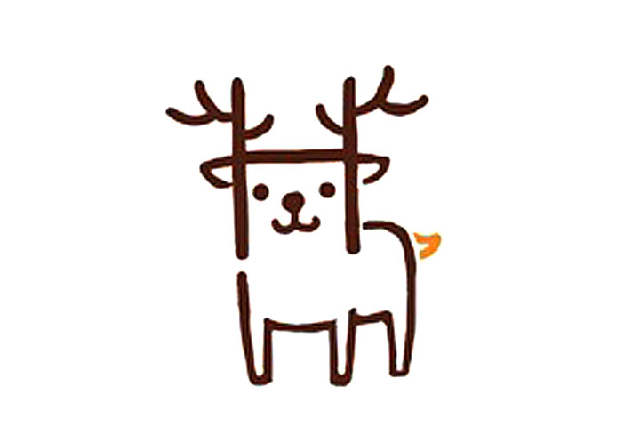 字母简笔画H梅花鹿简笔画教程-图9