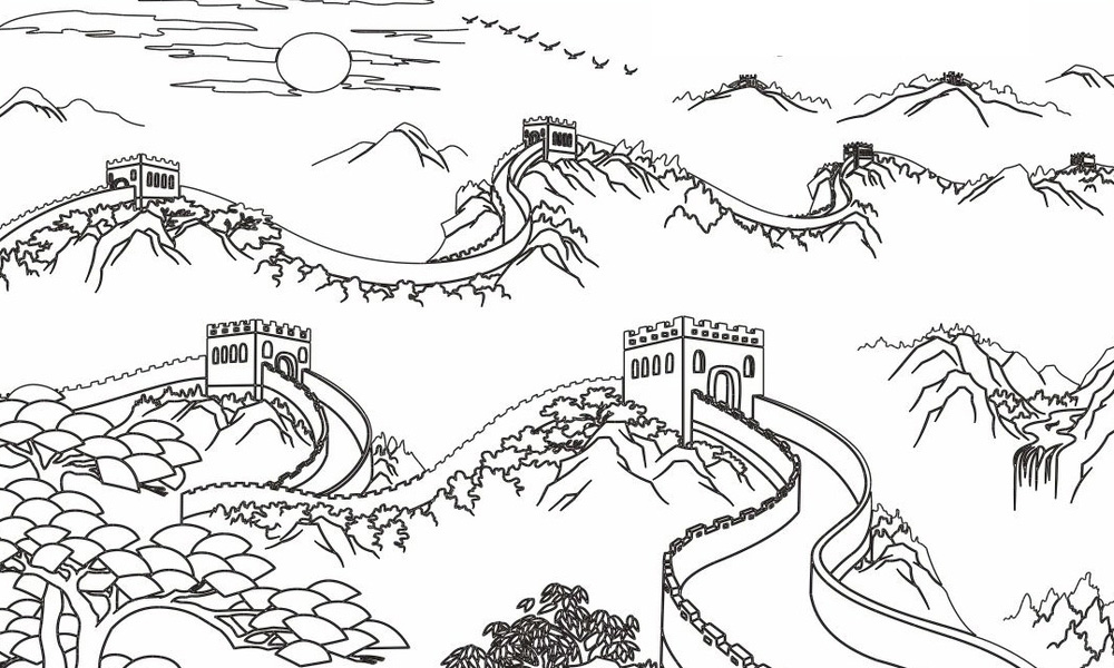 11张画长城的简笔画图片-图7