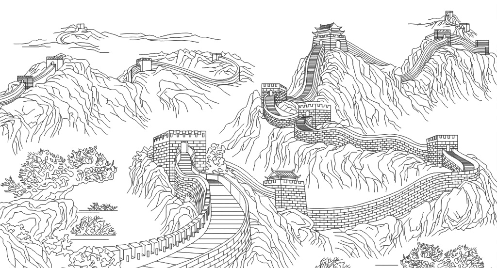11张画长城的简笔画图片-图9