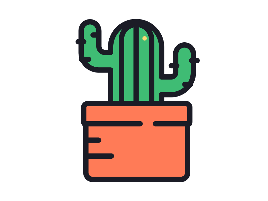 步骤4：仙人掌盆栽简笔画