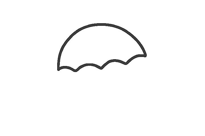 彩虹雨伞简笔画画法教程-图1