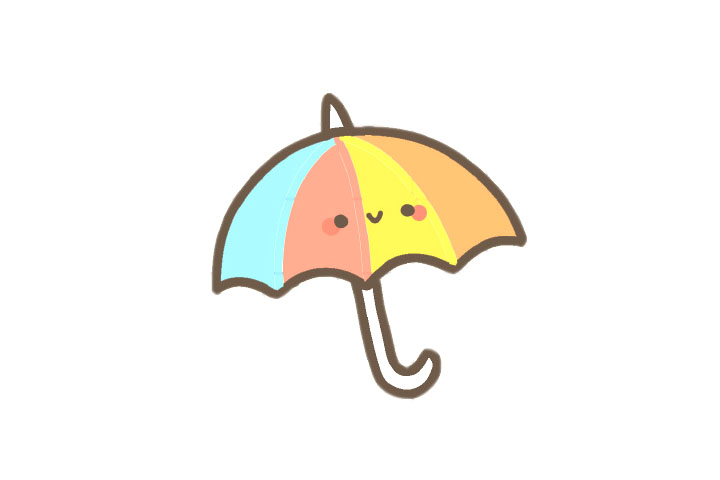 彩虹雨伞简笔画画法教程