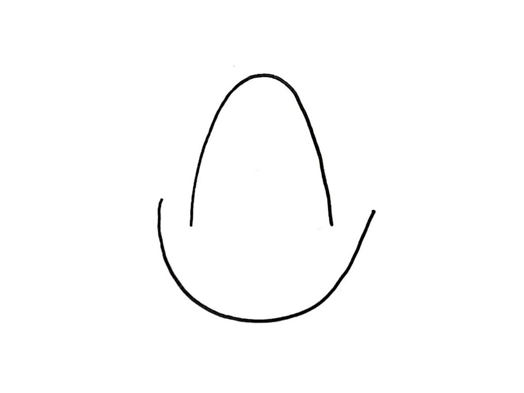 步骤1：首先，先画一个大大的字母n，再在下面画一个大大的字母u。