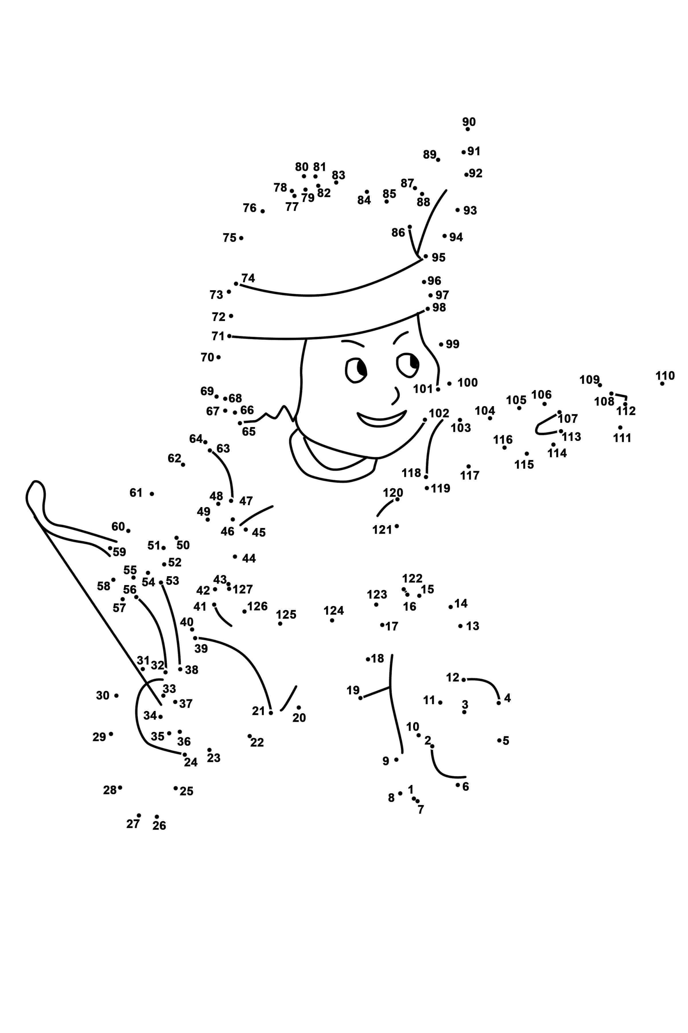 玩耍的小男孩连线画