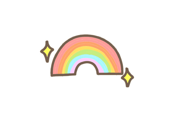 可爱彩虹简笔画画法步骤-图3
