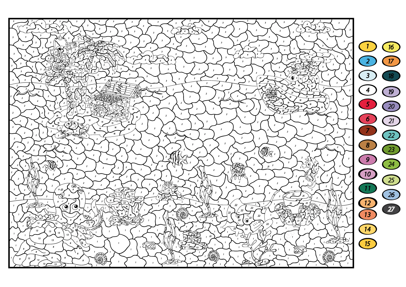 小岛风景涂色画素材