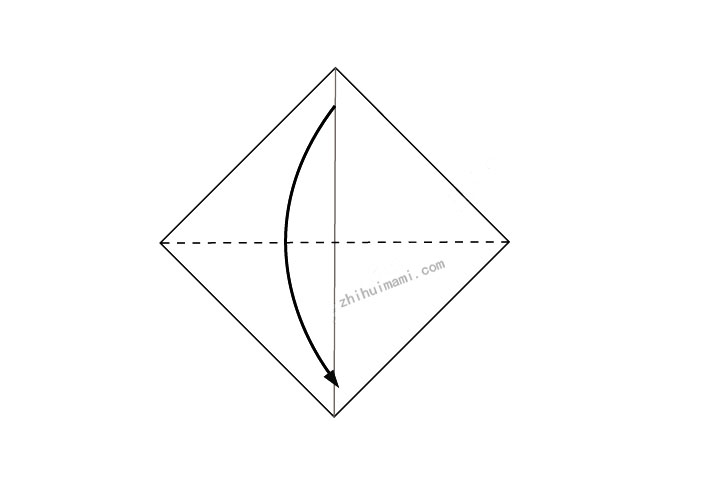 步骤2：沿实线折叠。