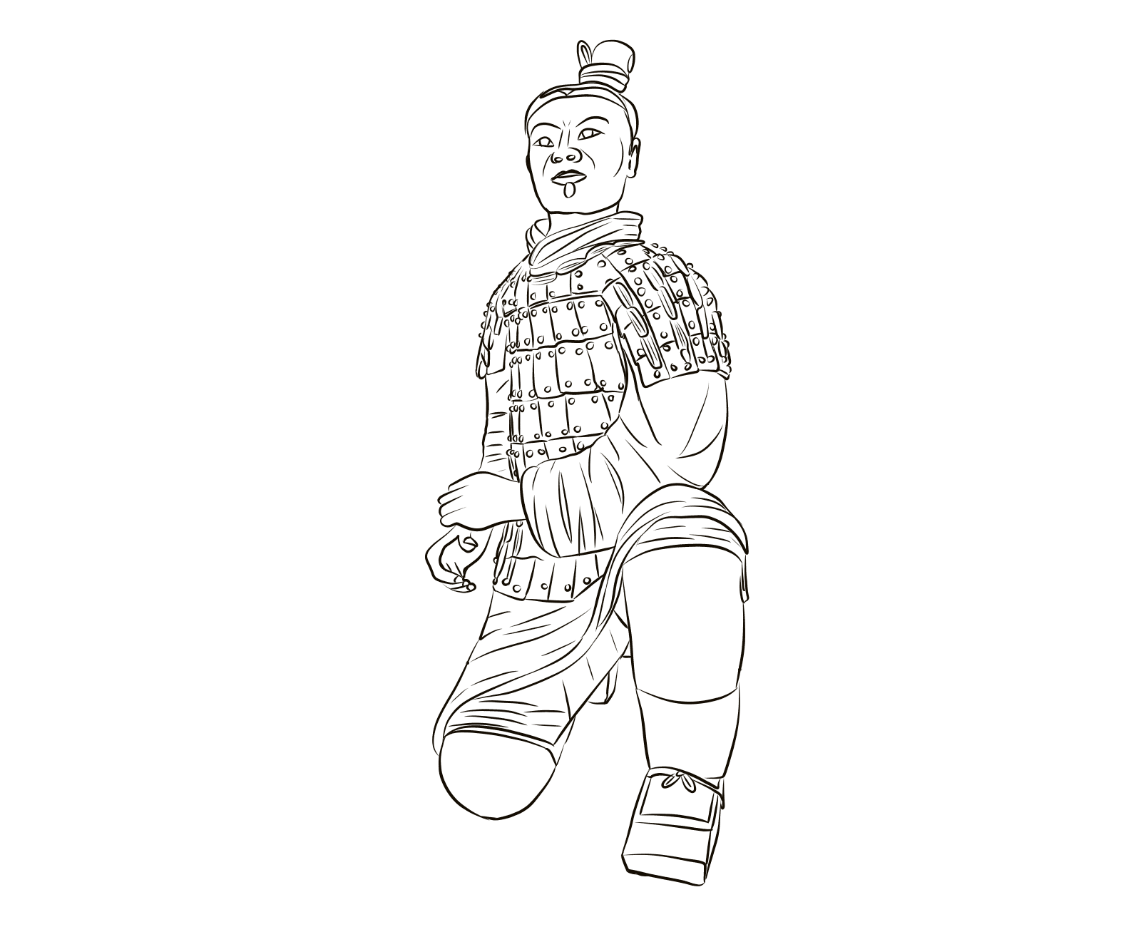 秦始皇兵马俑简笔画图片-图2