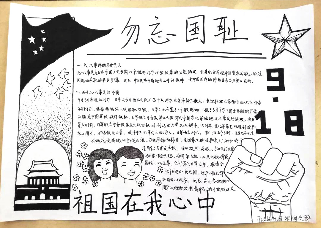 勿忘国耻，九一八事变手抄报图片-图2