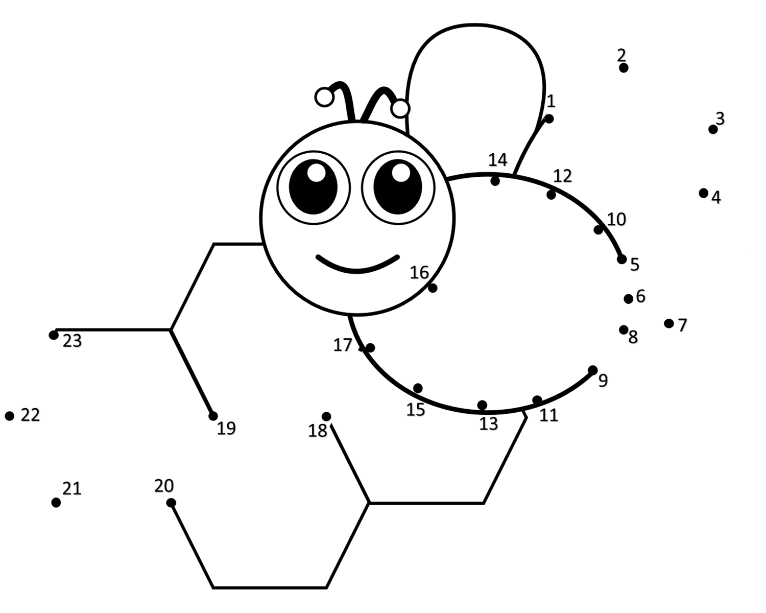 简单的蜜蜂连线画