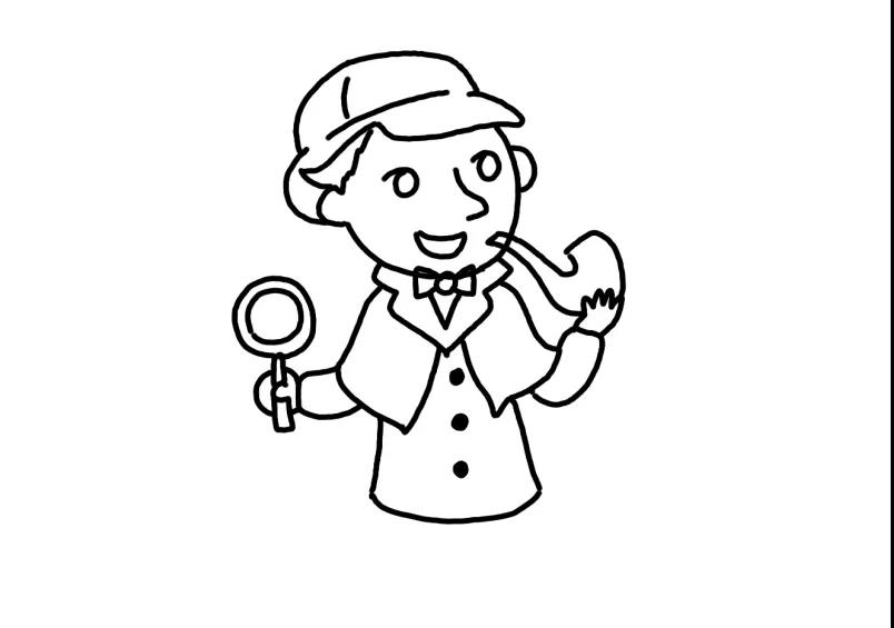 探福尔摩斯简笔画画法教程-图4