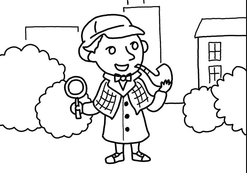 探福尔摩斯简笔画画法教程-图6