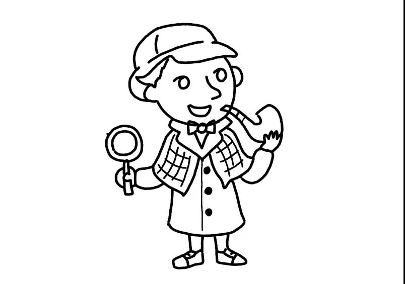 探福尔摩斯简笔画画法教程-图5