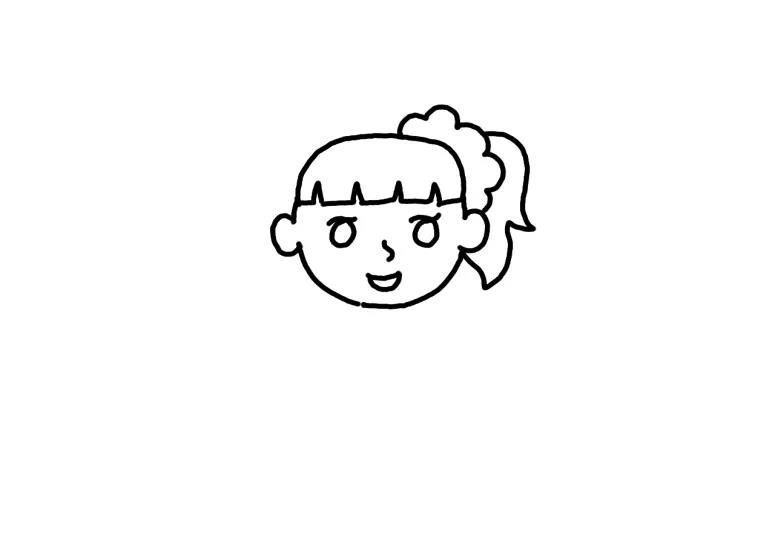 和服小女孩简笔画教程-图2