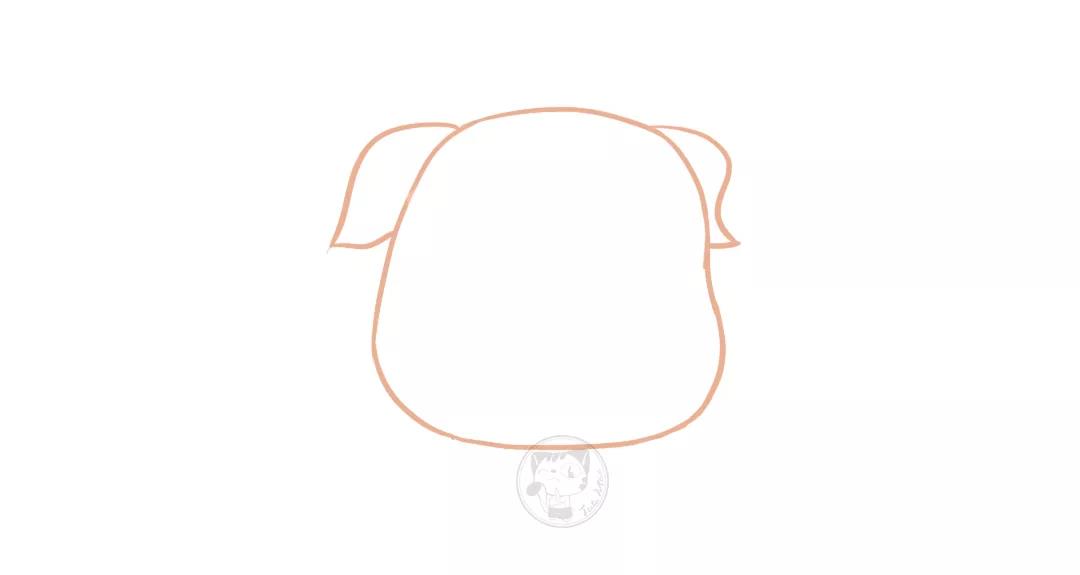 步骤2：画出耳朵。