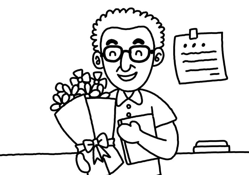 步骤4：接着画出左手和书本，完成！