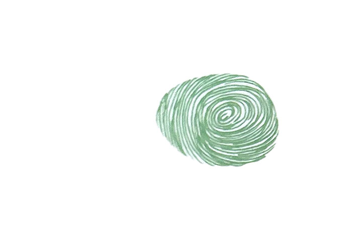 步骤1：印一个指印作钥匙柄。