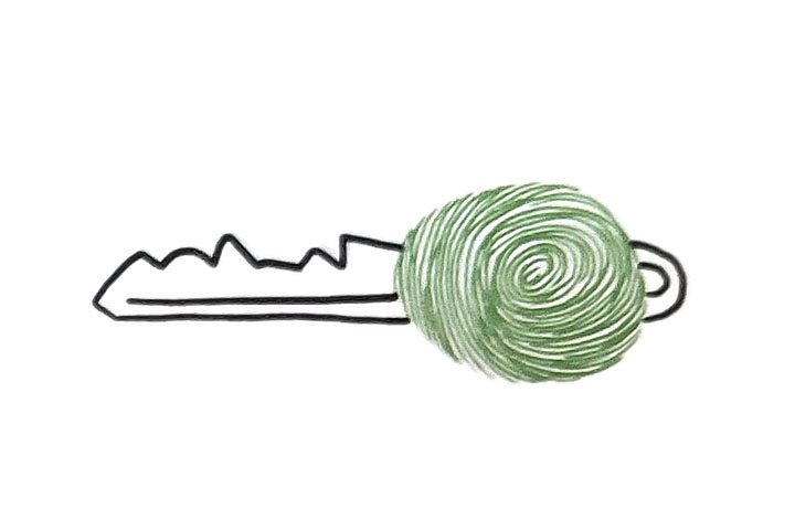 钥匙手指画画法步骤