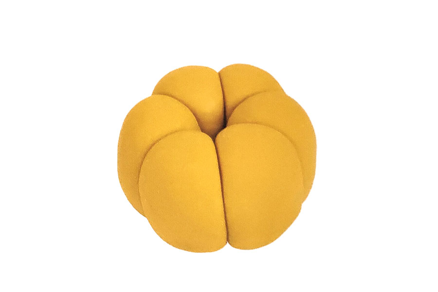 步骤2：把椭圆紧密排放在一起，粘出南瓜外形。