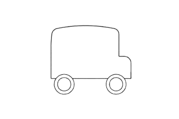 漂亮的校车简笔画画法步骤-图2