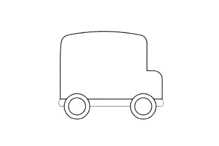 漂亮的校车简笔画画法步骤-图3