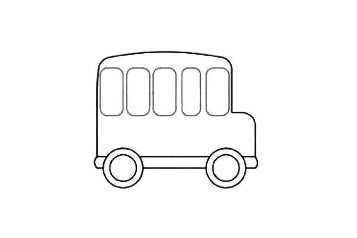 漂亮的校车简笔画画法步骤-图4