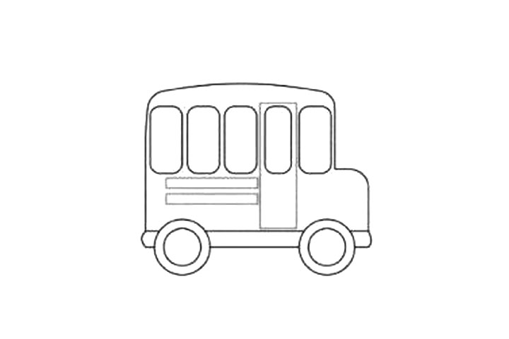 漂亮的校车简笔画画法步骤-图5