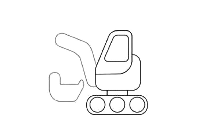 漂亮的挖掘机简笔画画法步骤-图4