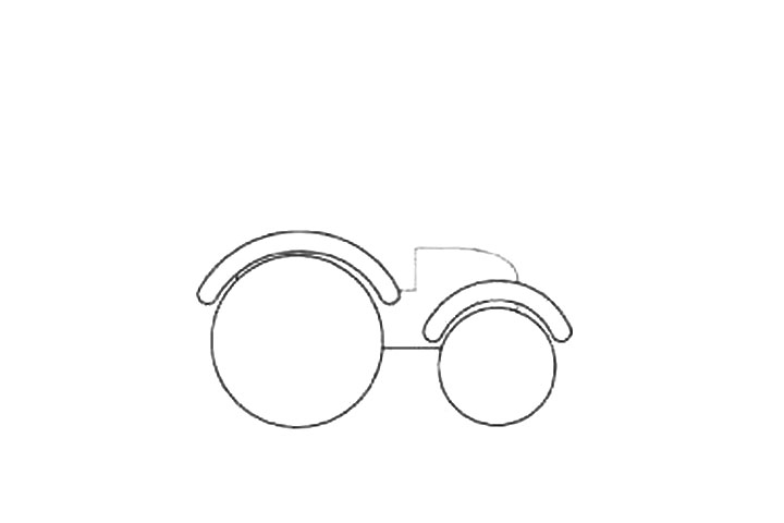 漂亮的拖拉机车头简笔画画法步骤-图3