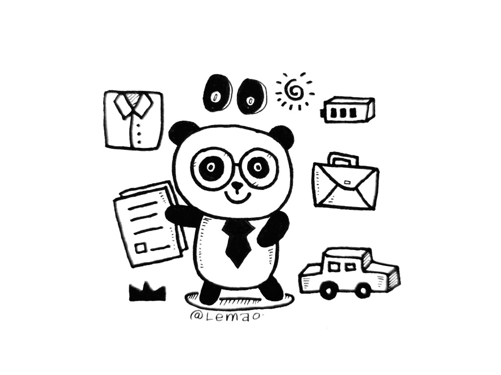 一组可爱大熊猫简笔画图片-图7